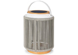 Valentino sfeerlamp tuin solar - aluminium - teakhout - light grey - 34 cm