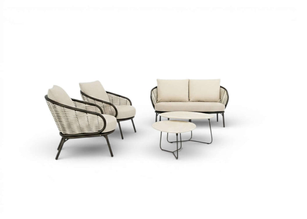 pine Key loungeset Bronze 2 seater + loungechairs