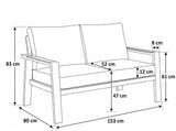 Belito Birmingham Tuinbank | 146 cm | Antraciet Aluminium | 2 Persoons