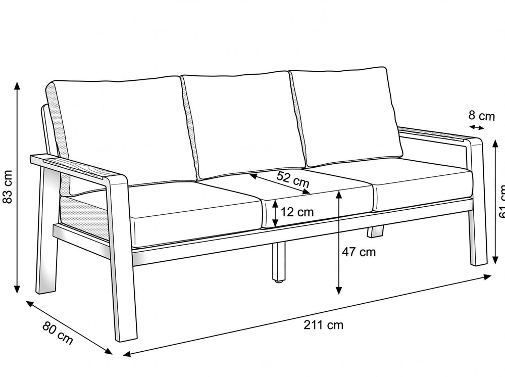Belito Birmingham Loungeset Nr.3 | Taupe | 3-zits Bank + 2x Stoel | 5 Personen