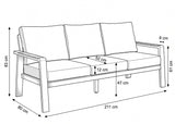 Belito Birmingham Tuinbank | 211 cm | Taupe Aluminium | 3 Persoons
