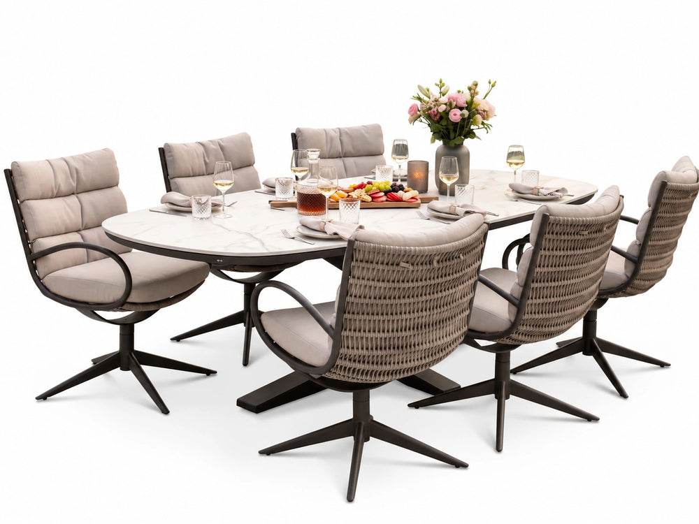 Apple Bee Zanzibar & Camp Bay Tuinset | 220 cm | 7-delig | Bronze