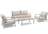 Belito Julia Stoel-Bank Loungeset 4-delig | Taupe | Aluminium & Rope | Aluminium Koffietafel