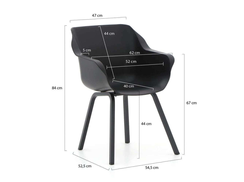 Hartman/Belito®teak dining tuinset 100cm 5-delig stapelbaar - Old grey Belito