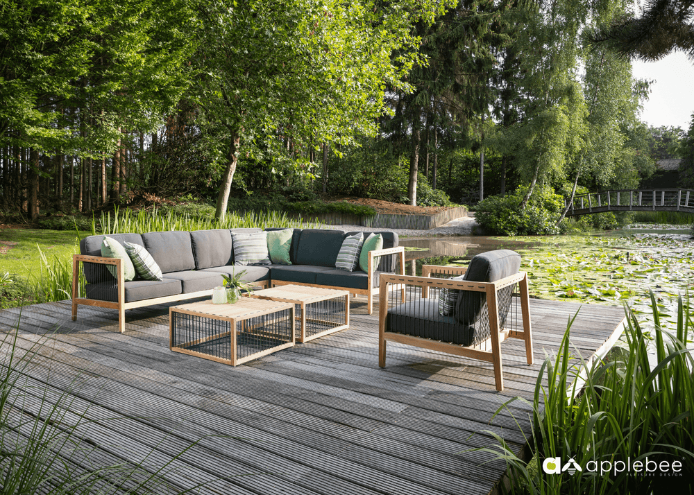 Apple Bee La Croix loungeset teak 5-delig links Apple Bee