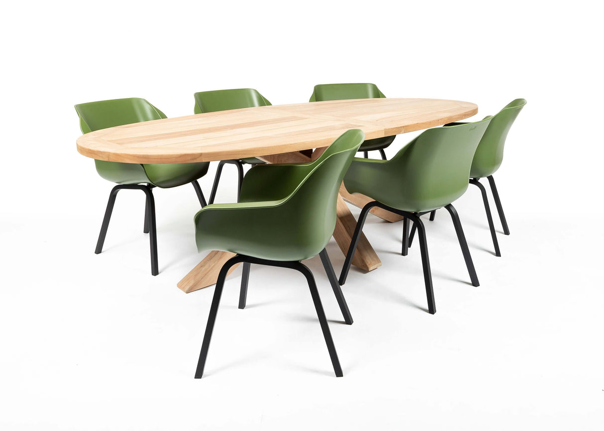 Hartman Sophie Aluminium/Belito tuintafel 240 cm dining tuinset 7-delig Hartman