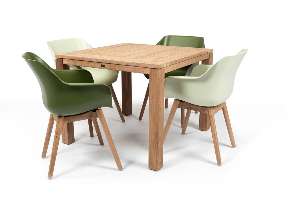 Hartman Sophie Aluminium/Belito tuintafel 100 cm dining tuinset 5-delig Hartman